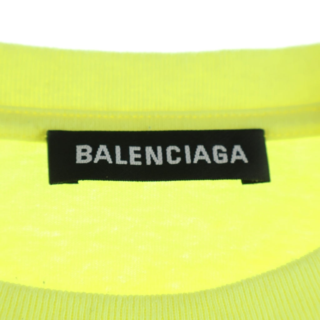 BALENCIAGA(バレンシアガ) ショルダーブランドタグ クルーネック半袖Tシャツカットソー イエロー 578139