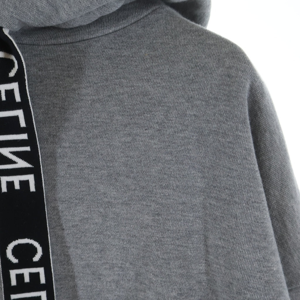 CELINE(セリーヌ) 21AW Loose Sweatshirt In Cotton Fleece ロゴ ドローコード プルオーバー パーカー グレー 2Y468670Q-08GC