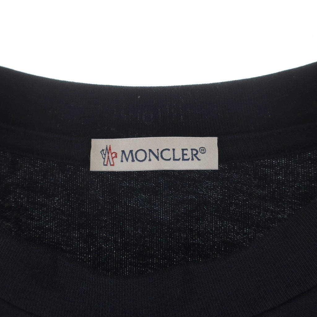 MONCLER(モンクレール) 24AW フロッキーロゴプリント ワッペン クルーネック 半袖Tシャツ カットソー ブラック J20918C00024 8390T
