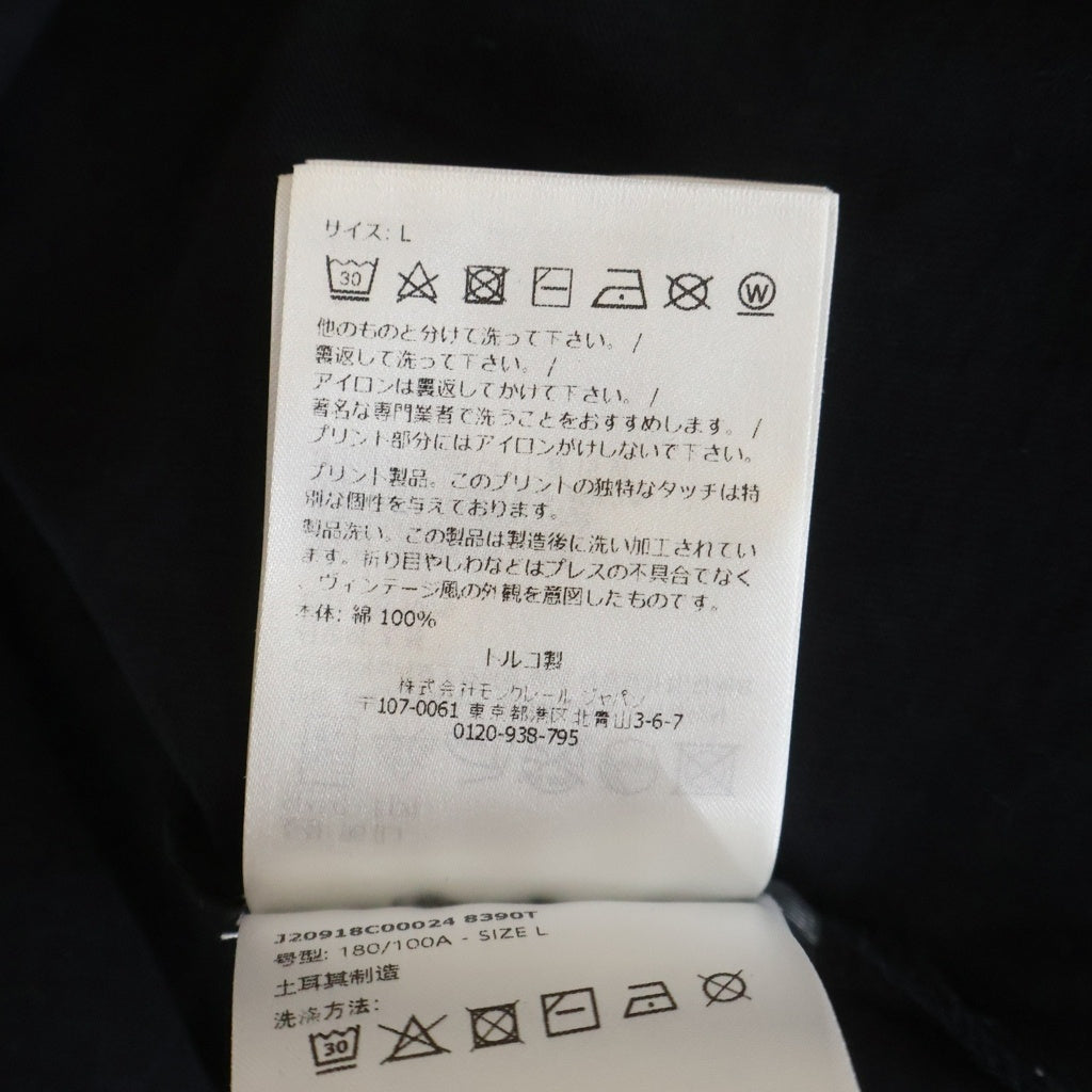 MONCLER(モンクレール) 24AW フロッキーロゴプリント ワッペン クルーネック 半袖Tシャツ カットソー ブラック J20918C00024 8390T