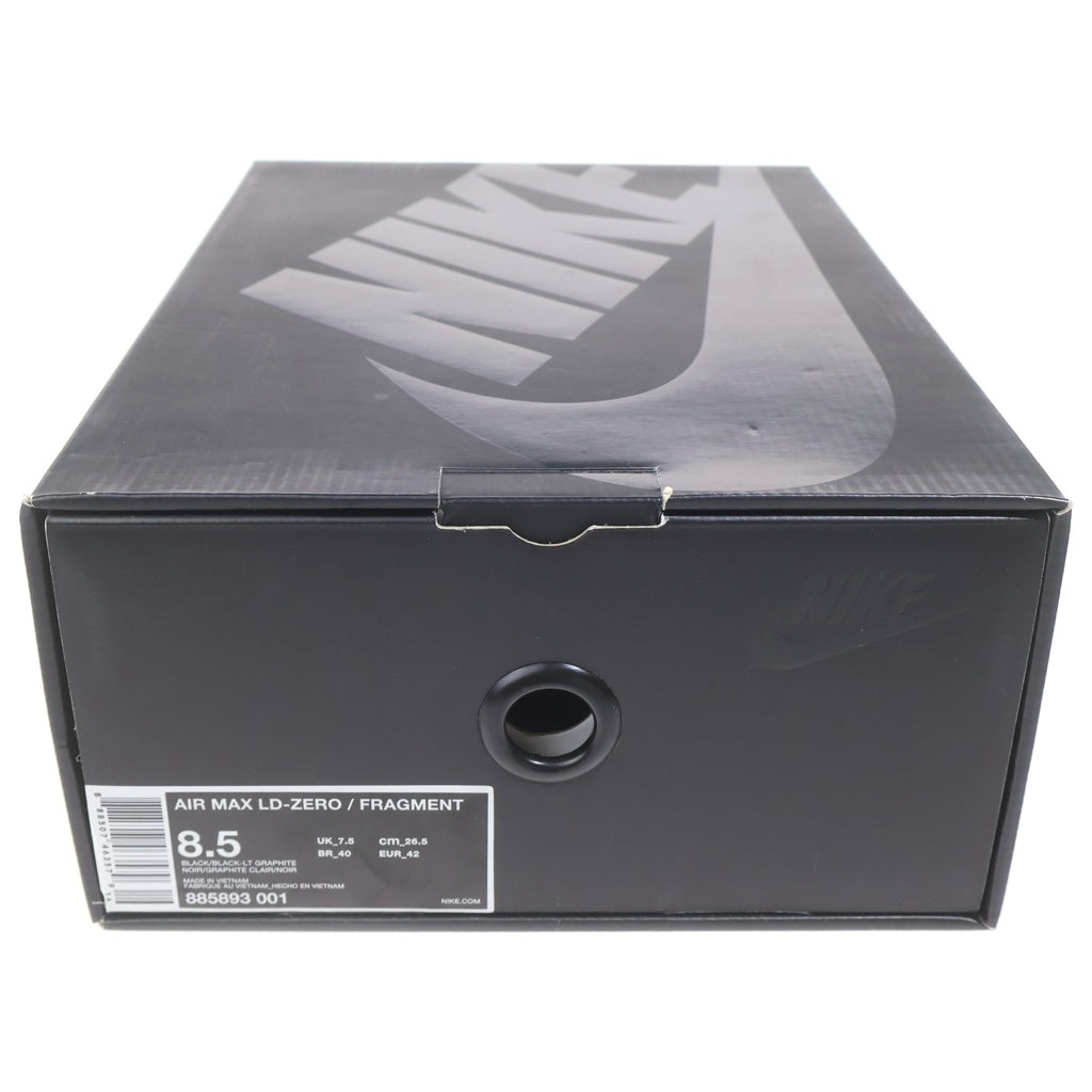 NIKE(ナイキ) 【観賞用 2016年製】 ×FRAGMENT AIR MAX LD ZERO BLACK 885893-001 フラグメント エアマックス エルディーゼロ ローカットスニーカー ブラック US8.5/26.5cm