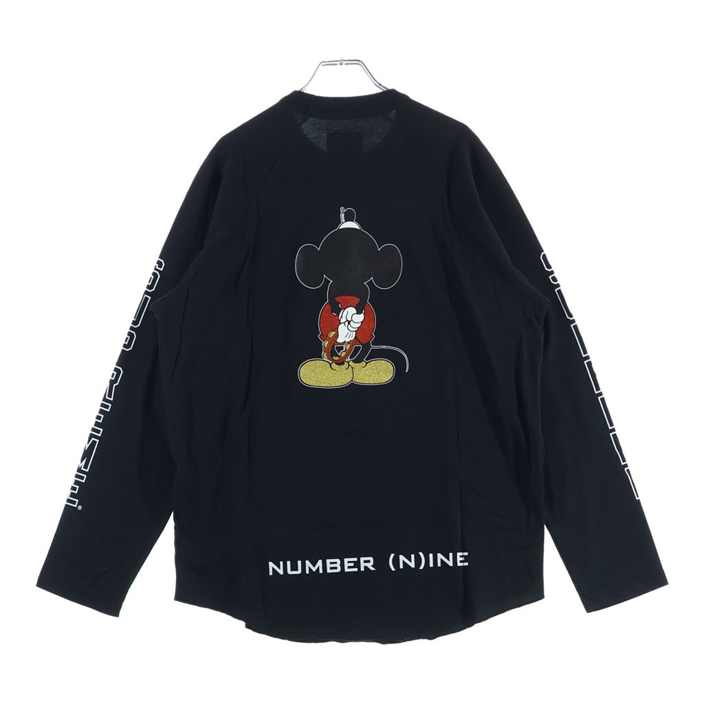 SUPREME(シュプリーム) 25AW ×NUMBER (N)INE Mickey Raglan L/S Top ナンバーナイン ミッキー 両面プリント ロングスリーブ ラグラン長袖Tシャツカットソー ロンT ブラック