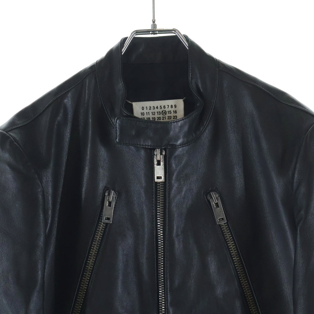 Maison Martin Margiela(メゾンマルタンマルジェラ) 17AW 八の字 シングルライダース レザー ジャケット ブラック S50AM0307 SY0601
