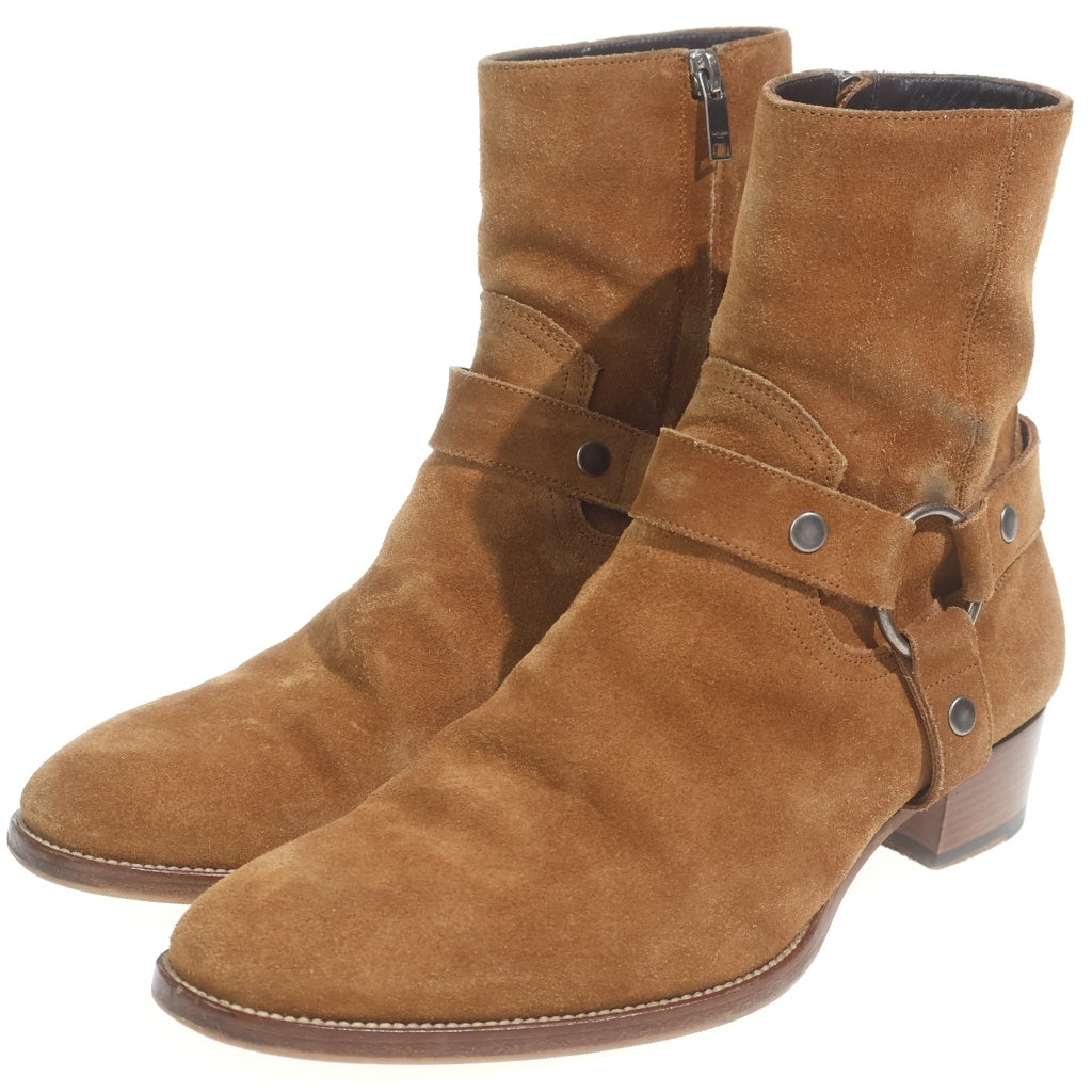 SAINT LAURENT PARIS(サンローランパリ) Wyatt Harness Boot ワイアットハーネスブーツ スエード ブラウン 443190