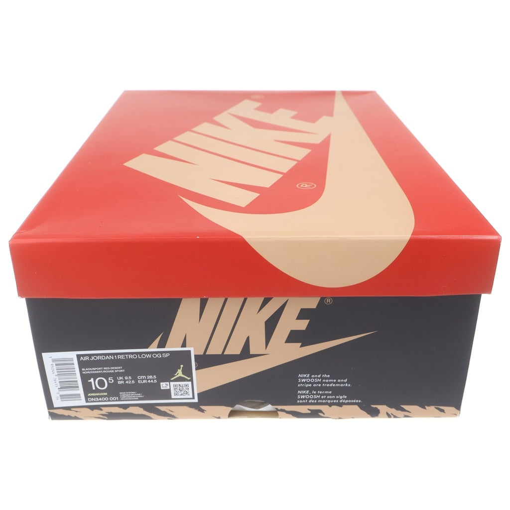 NIKE(ナイキ) ×Sole Fly AIR JORDAN 1 LOW BLACK AND SPORT RED DN3400-001 ソールフライ エアジョーダン1 ローカットスニーカー ブラック/レッド US10.5/28.5cm