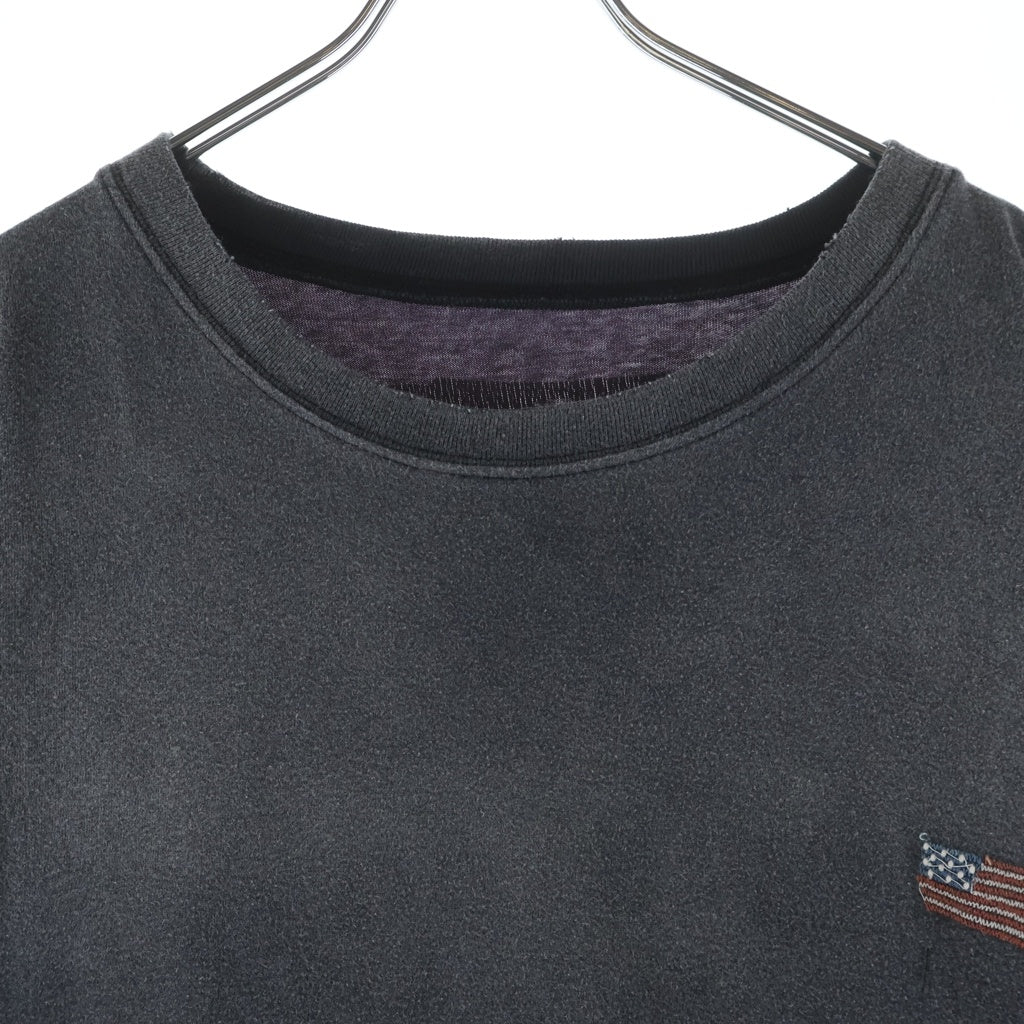 KAPITAL(キャピタル) KOUNTRY BONE TEE ボーンプリント クルーネック半袖Tシャツグレー/パープル K1902SC823