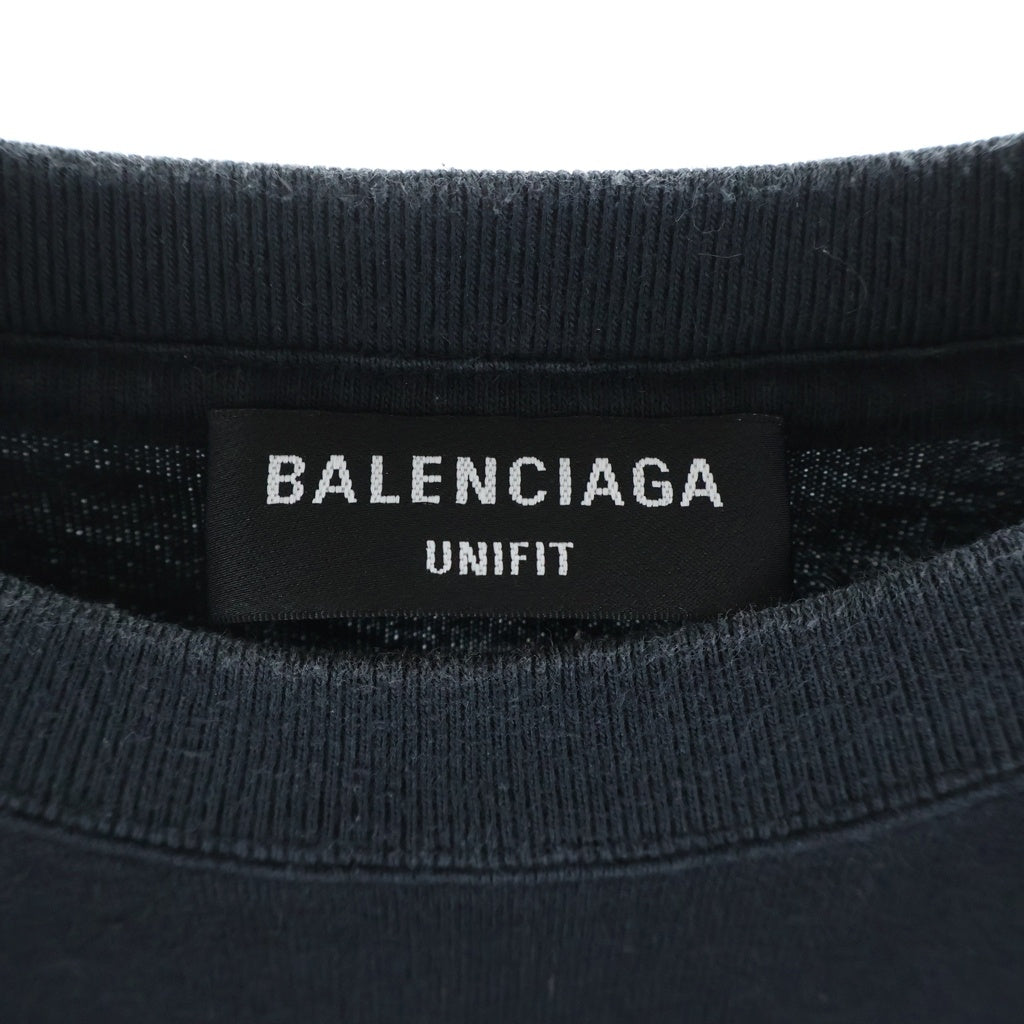 BALENCIAGA(バレンシアガ) 21AW ×Playstation BOXY PS5 Tee プレイステーション ボクシー ロゴプリント オーバーサイズ クルーネック半袖Tシャツカットソー ブラック 651795 TKVF3