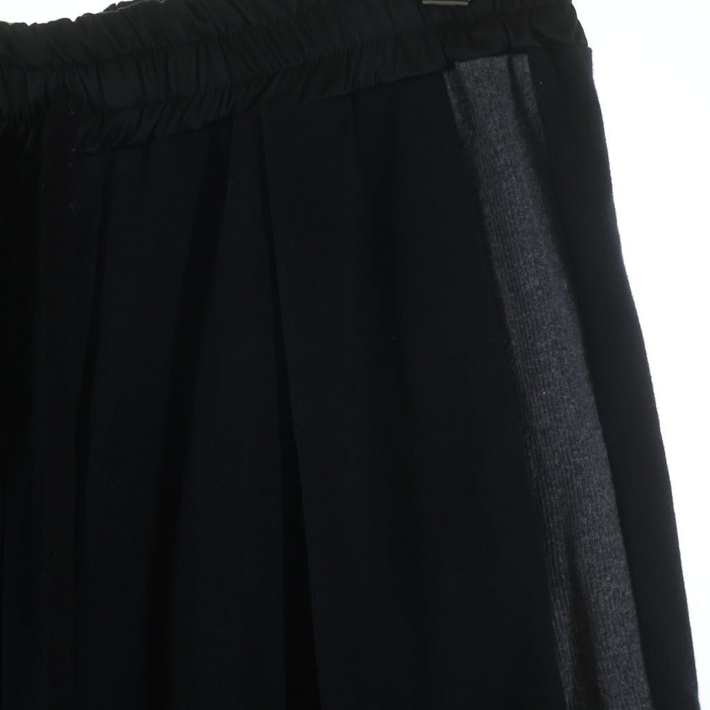 bajra(バジュラ) ワイドシルエット サルエルパンツ スウェットパンツ サイドライン ブラック 153UK02