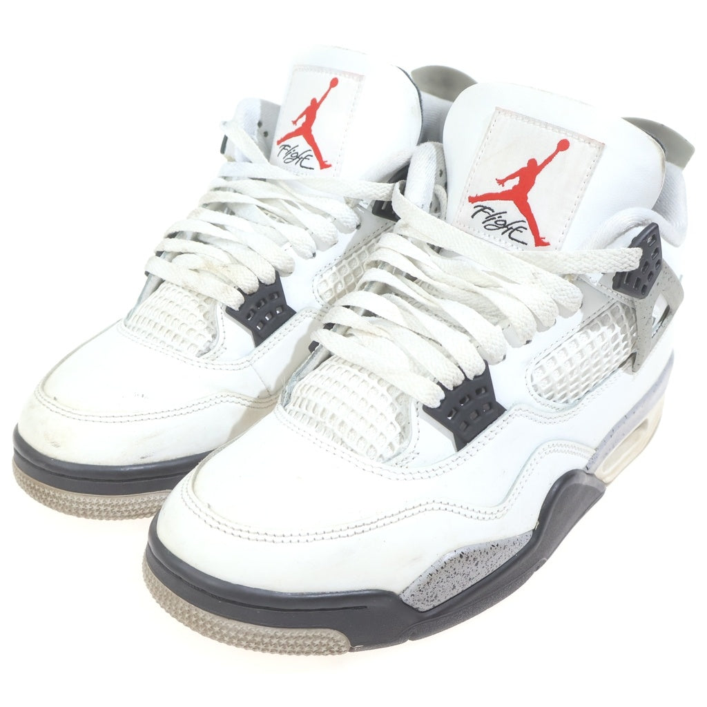 NIKE(ナイキ) AIR JORDAN 4 RETRO SUMMIT WHITE FIRE RED CEMENT エアジョーダン4 レトロ ハイカットスニーカー ホワイト US9/27cm FV5029-100