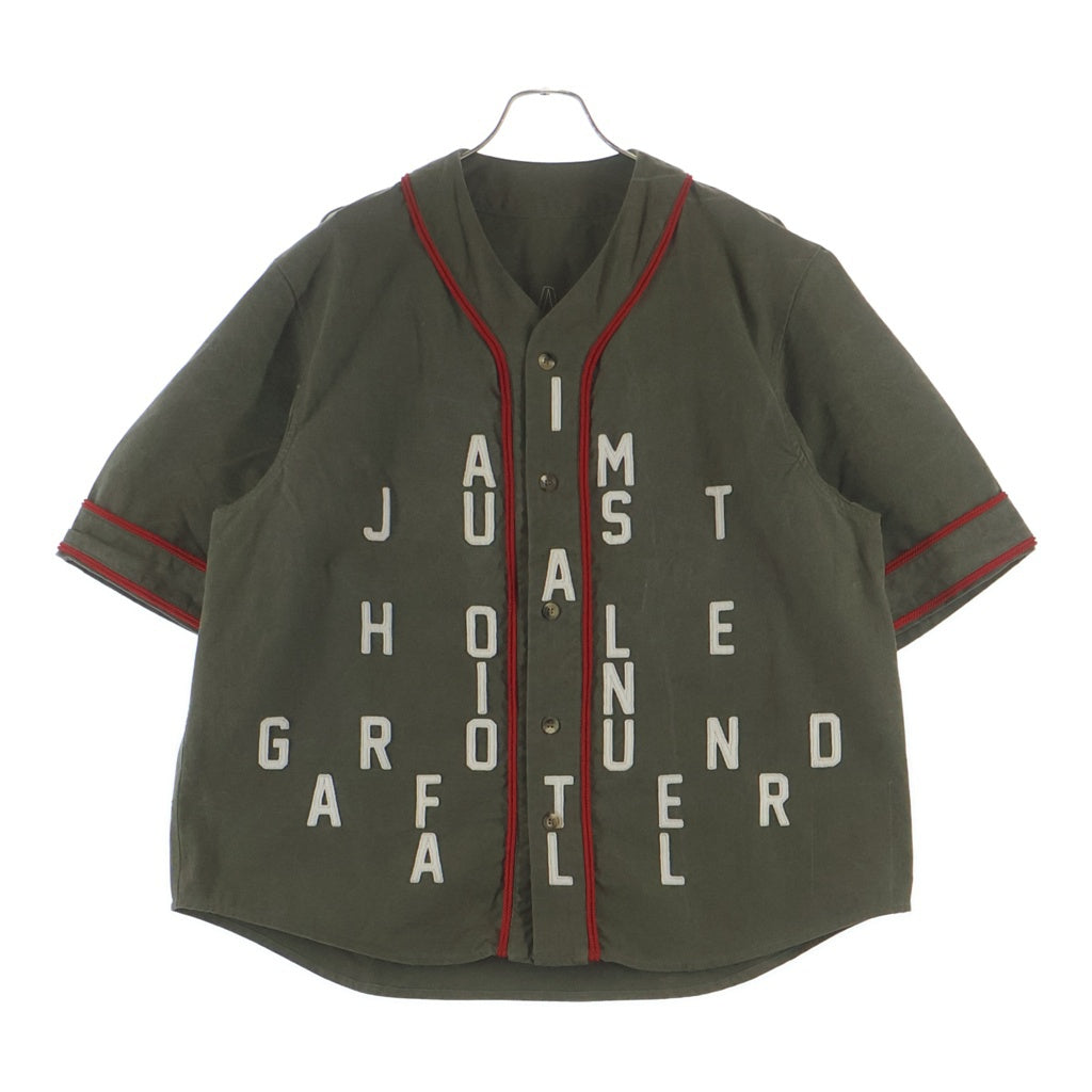 READY MADE(レディメイド) 21AW MILITARY BASEBALL SHIRT コットン ミリタリー ベースボール半袖シャツ カーキ RE-CO-KH-00-00-136