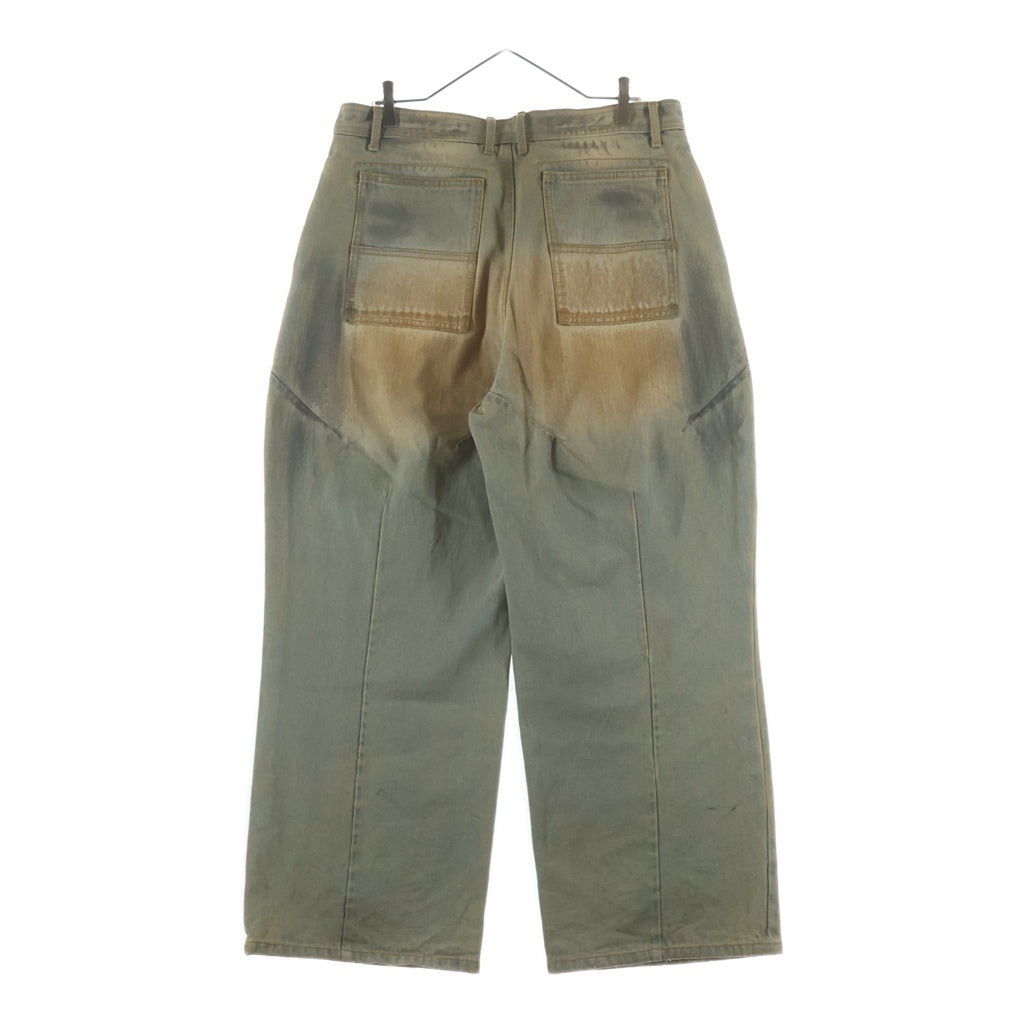FILTH(フィルス) FRONT ZIP BAGGY DENIM PANTS VINTAGE IND フロント ジップ バギーデニムパンツ インディゴ/ブラウン 251FLPT-07