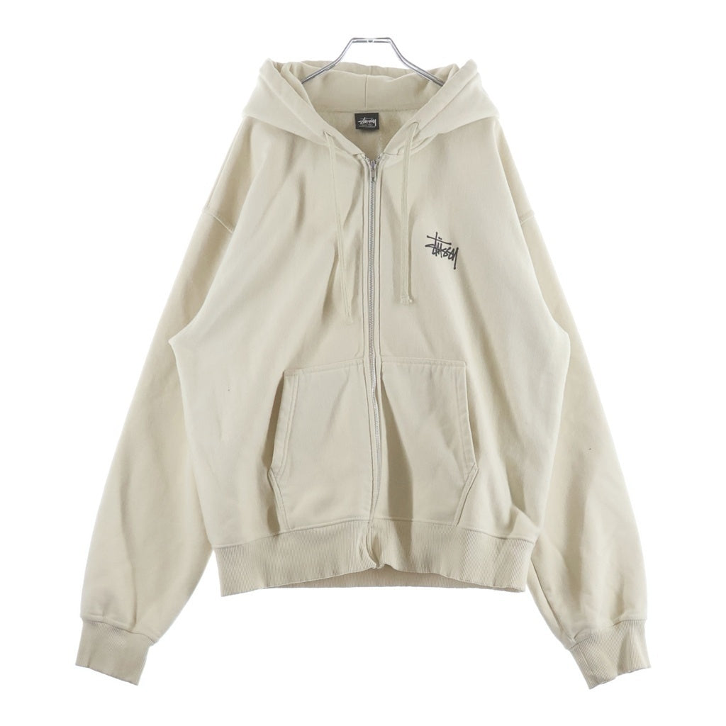 STUSSY(ステューシー) Basic Stussy Full Zip Hooded Sweat ベーシック ステューシー フルジップアップパーカー フーディー ベージュ 1974762