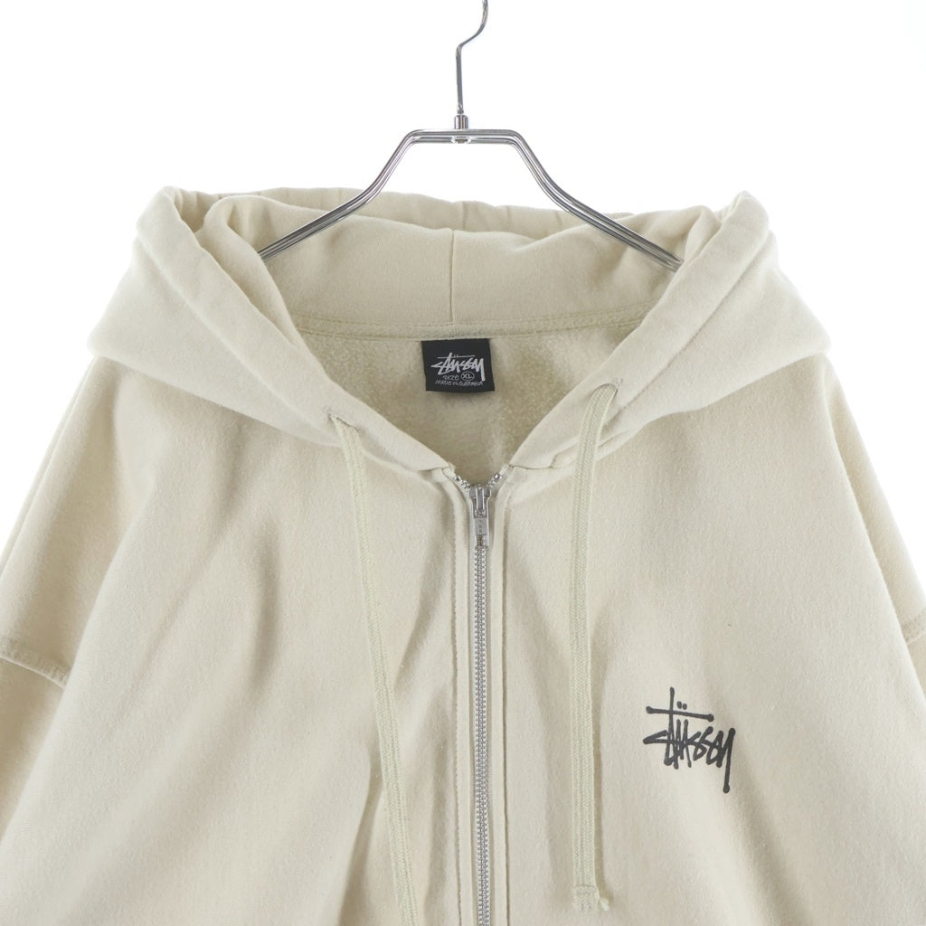 STUSSY(ステューシー) Basic Stussy Full Zip Hooded Sweat ベーシック ステューシー フルジップアップパーカー フーディー ベージュ 1974762