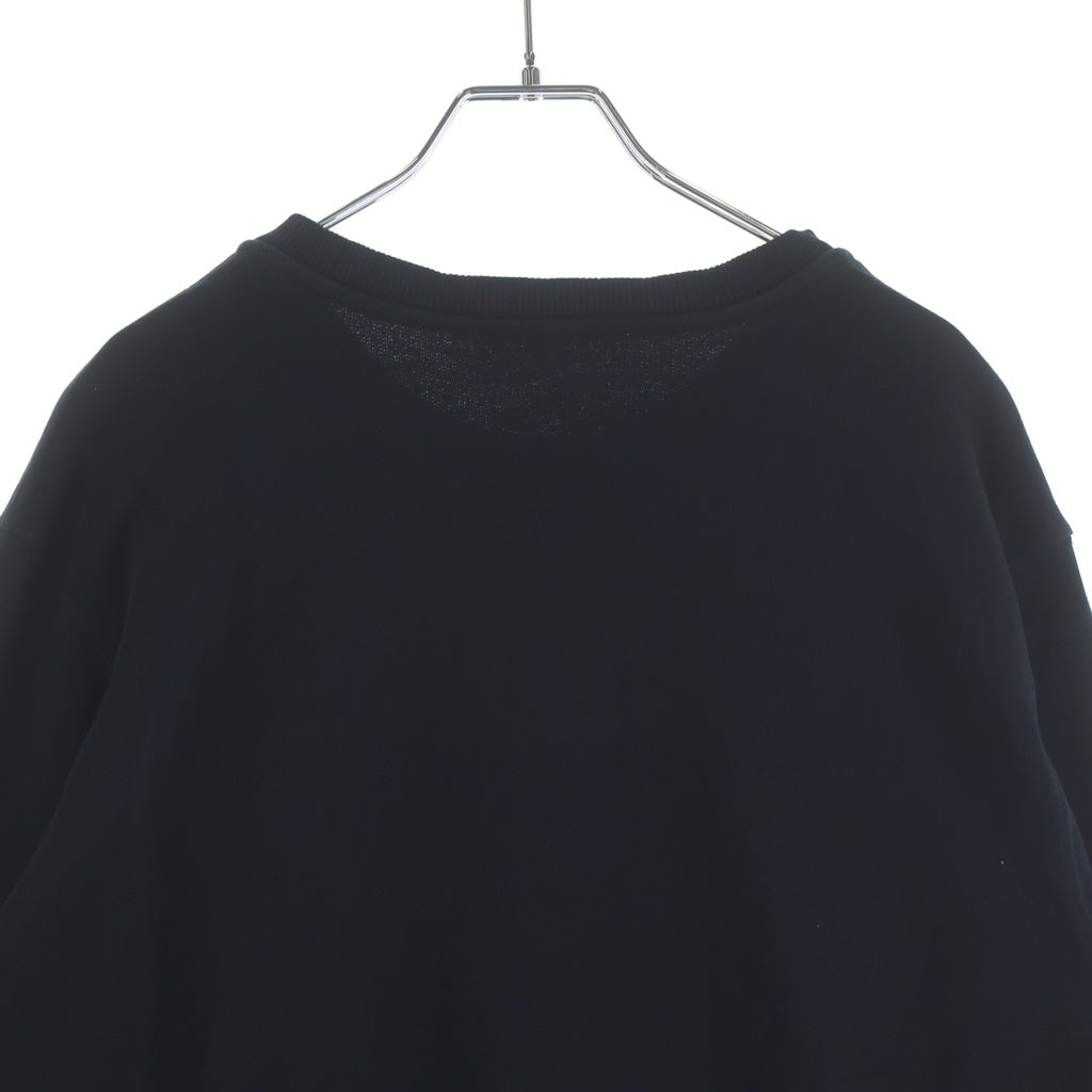 VERSACE(ヴェルサーチ) Logo Sweatshirt ロゴ刺繍 クルーネックスウェットトレーナー ブラック/ゴールド A89518S