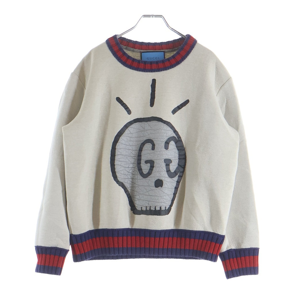 GUCCI(グッチ) 16AW Ghost Print Trainer ゴースト クルーネックトレーナー ホワイト 408239