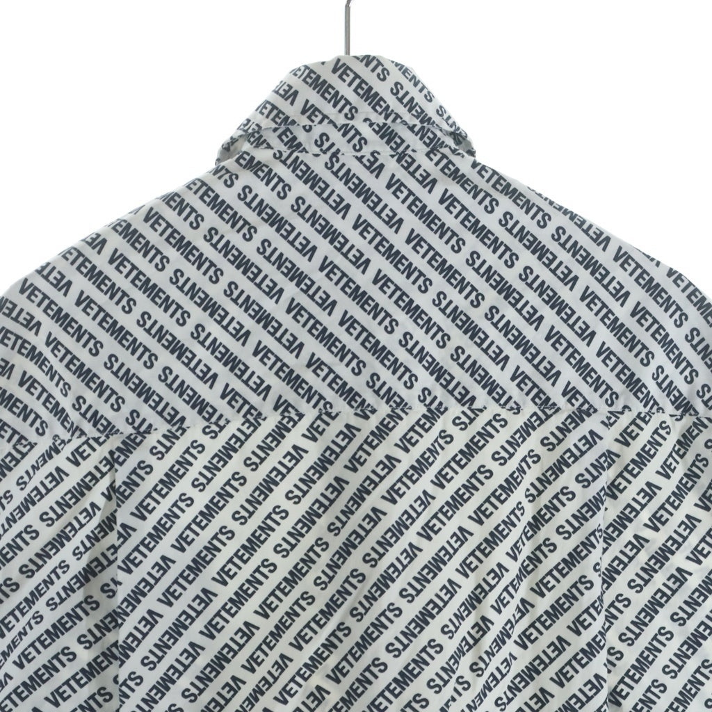 VETEMENTS(ヴェトモン) 18SS Monogram Oversized BD Shirt モノグラム オーバーサイズ ボタンダウン 長袖シャツ ブラック/ホワイト WSS18SH2