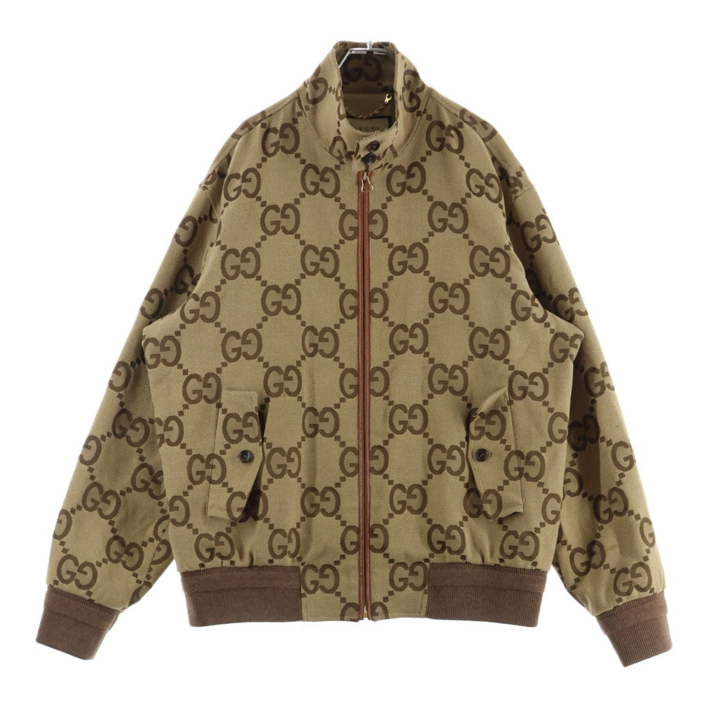 GUCCI(グッチ) 21AW ジャンボGG キャンバス ジップアップジャケット ブルゾン ブラウン 680812