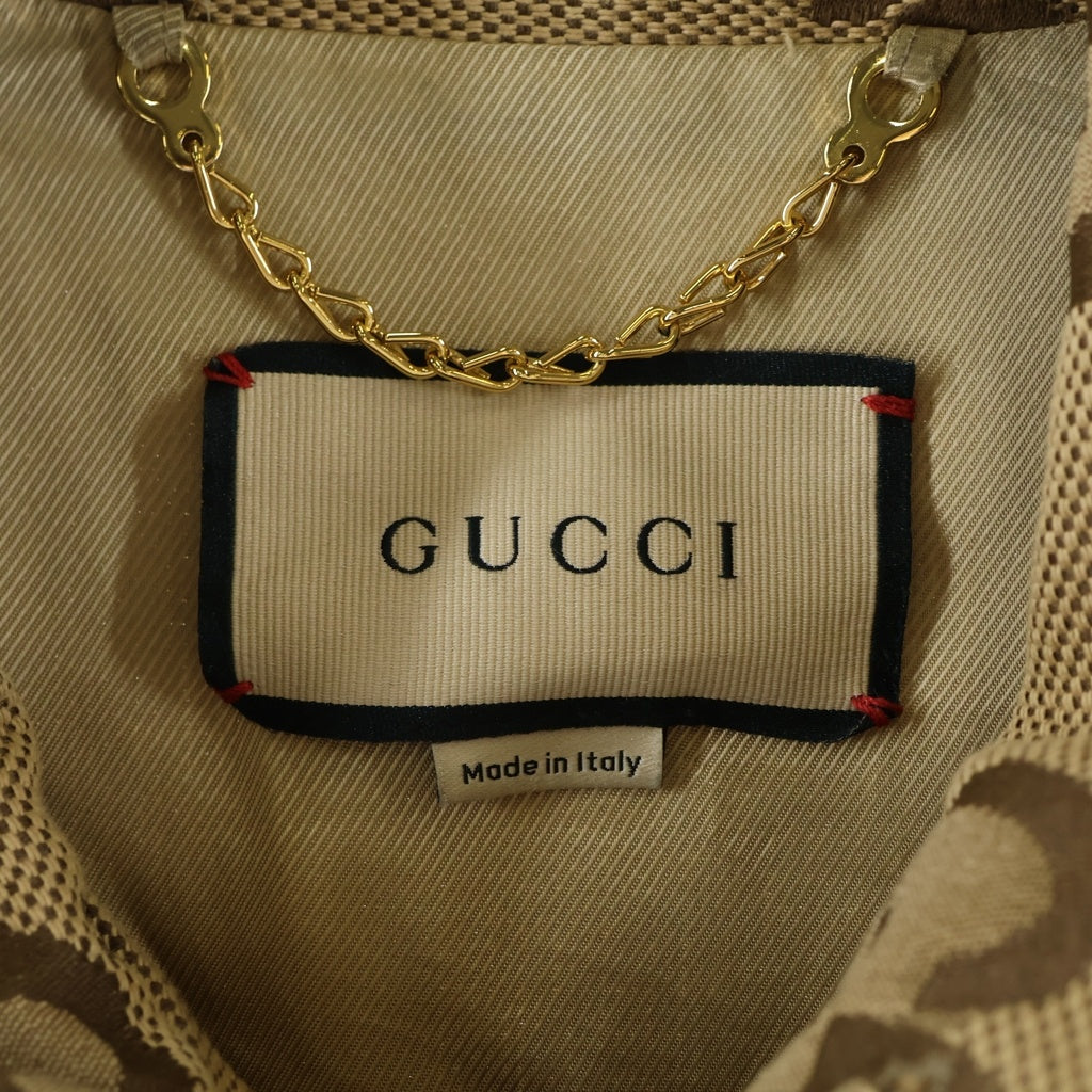GUCCI(グッチ) 21AW ジャンボGG キャンバス ジップアップジャケット ブルゾン ブラウン 680812