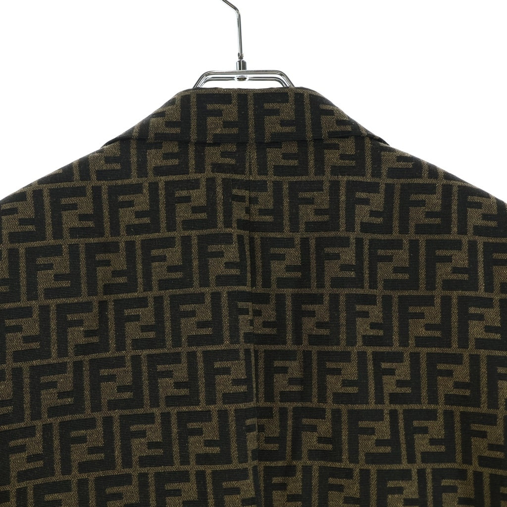 FENDI(フェンディ) ズッカ柄 2B テーラードジャケット ブラウン FJ0498 A4QQ