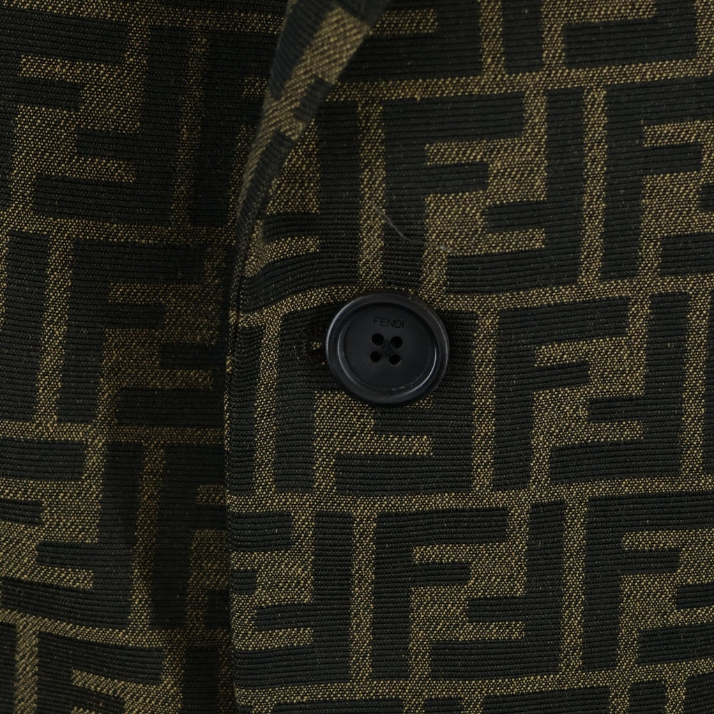 FENDI(フェンディ) ズッカ柄 2B テーラードジャケット ブラウン FJ0498 A4QQ