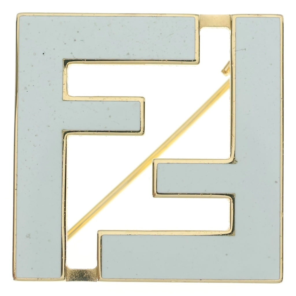 FENDI(フェンディ) FFロゴ フォーエバー ブローチ ゴールド/ホワイト 8AG976 レディース