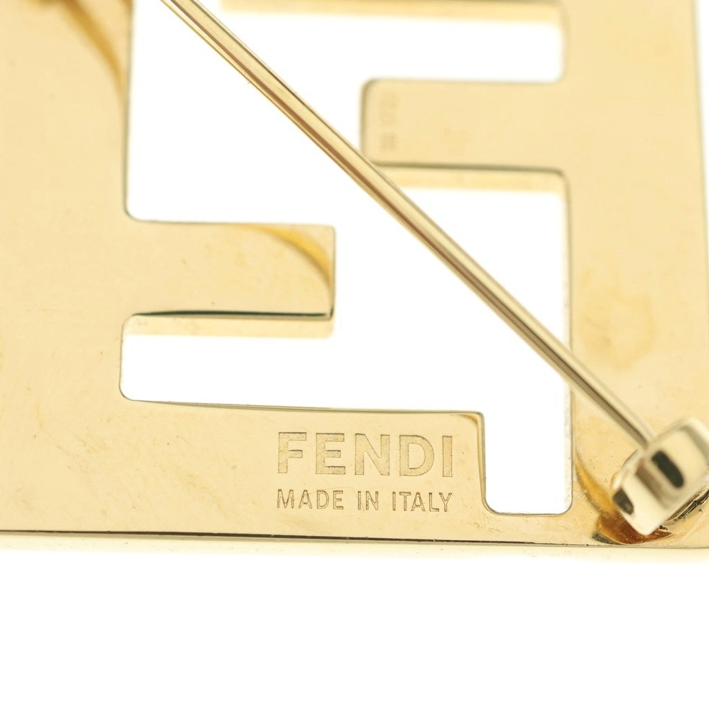 FENDI(フェンディ) FFロゴ フォーエバー ブローチ ゴールド/ホワイト 8AG976 レディース