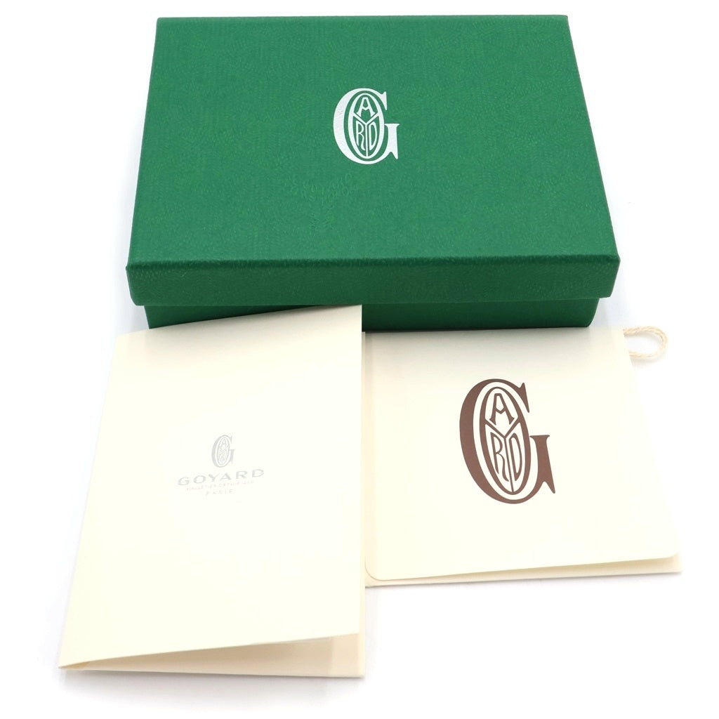 GOYARD(ゴヤール) サン ガブリエル PVC コーティングキャンバス レザー コンパクトウォレット 三つ折り財布 ブラック/ブラウン レディース