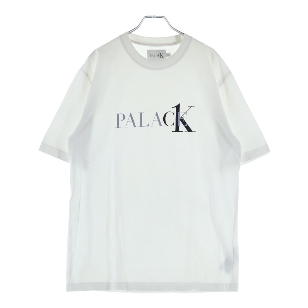 Palace Skateboards(パレススケートボーズ) 22SS ×CALVIN KLEIN SS LOGO TEE EMBROID パレス プリントロゴ 半袖Tシャツ カットソー グレー 40317UC