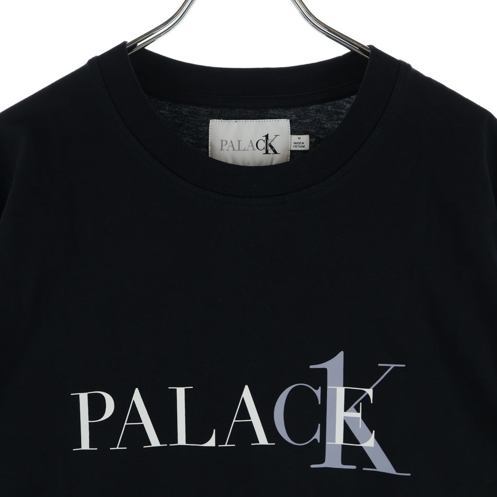 Palace Skateboards(パレススケートボーズ) 22SS ×CALVIN KLEIN SS LOGO TEE EMBROID パレス プリントロゴ 半袖Tシャツ カットソー ブラック 40317UC