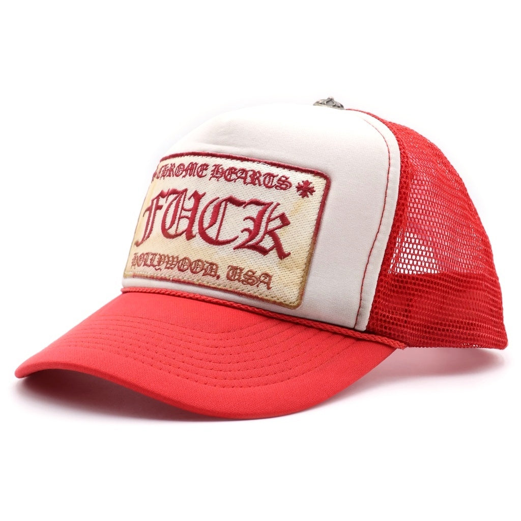 CHROME HEARTS(クロムハーツ) OLD TRUCKER CAP FUCK オールド トラッカー メッシュキャップ ファック レッド