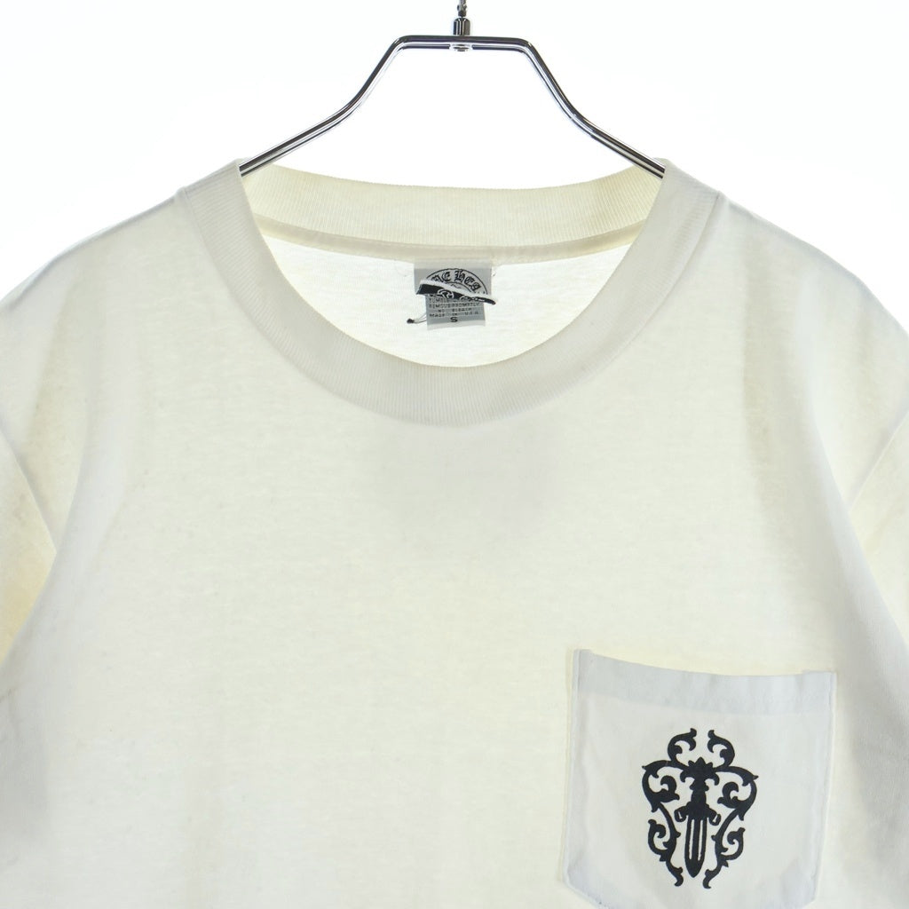 CHROME HEARTS(クロムハーツ) OLD Vine Dagger S/S Horseshoe Crewneck オールド ヴァインダガー ホースシュー バックロゴ クルーネック半袖Tシャツカットソー ホワイト
