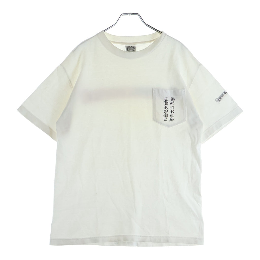 CHROME HEARTS(クロムハーツ) OLD US SCRL S/S TEE 星条旗 オールド スクロールラベルロゴ プリント クルーネック半袖Tシャツ カットソー ホワイト