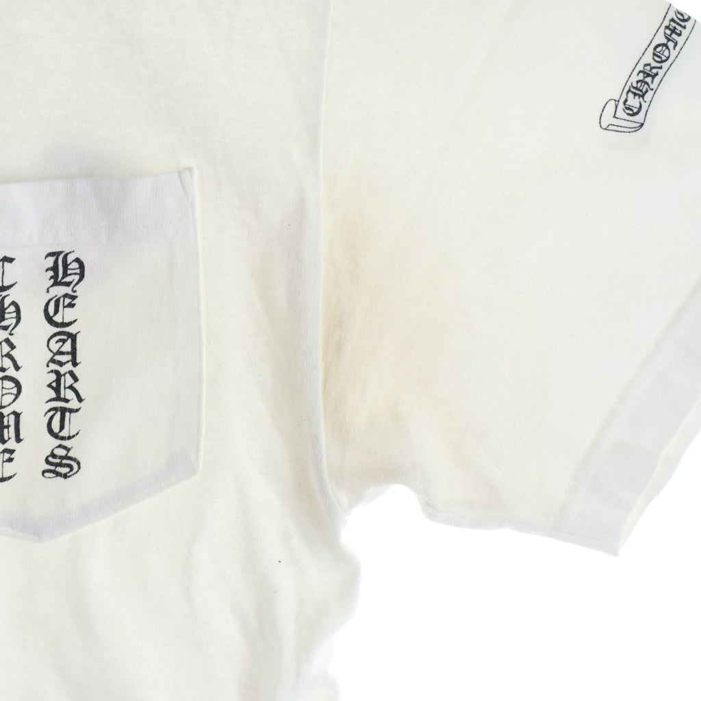 CHROME HEARTS(クロムハーツ) OLD US SCRL S/S TEE 星条旗 オールド スクロールラベルロゴ プリント クルーネック半袖Tシャツ カットソー ホワイト