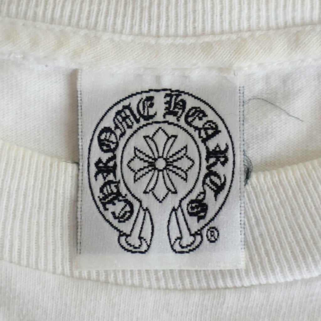 CHROME HEARTS(クロムハーツ) OLD US SCRL S/S TEE 星条旗 オールド スクロールラベルロゴ プリント クルーネック半袖Tシャツ カットソー ホワイト