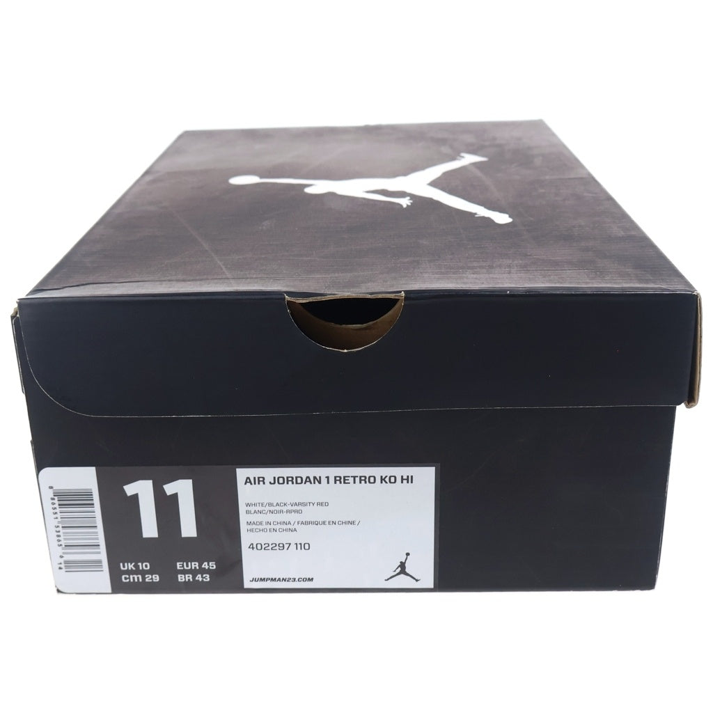 NIKE(ナイキ) Air Jordan 1 Retro High KO White/Black Varsity Red ナイキ エアジョーダン1 レトロ ハイ KO バーシティ レッド ハイカットスニーカー US11/29CM