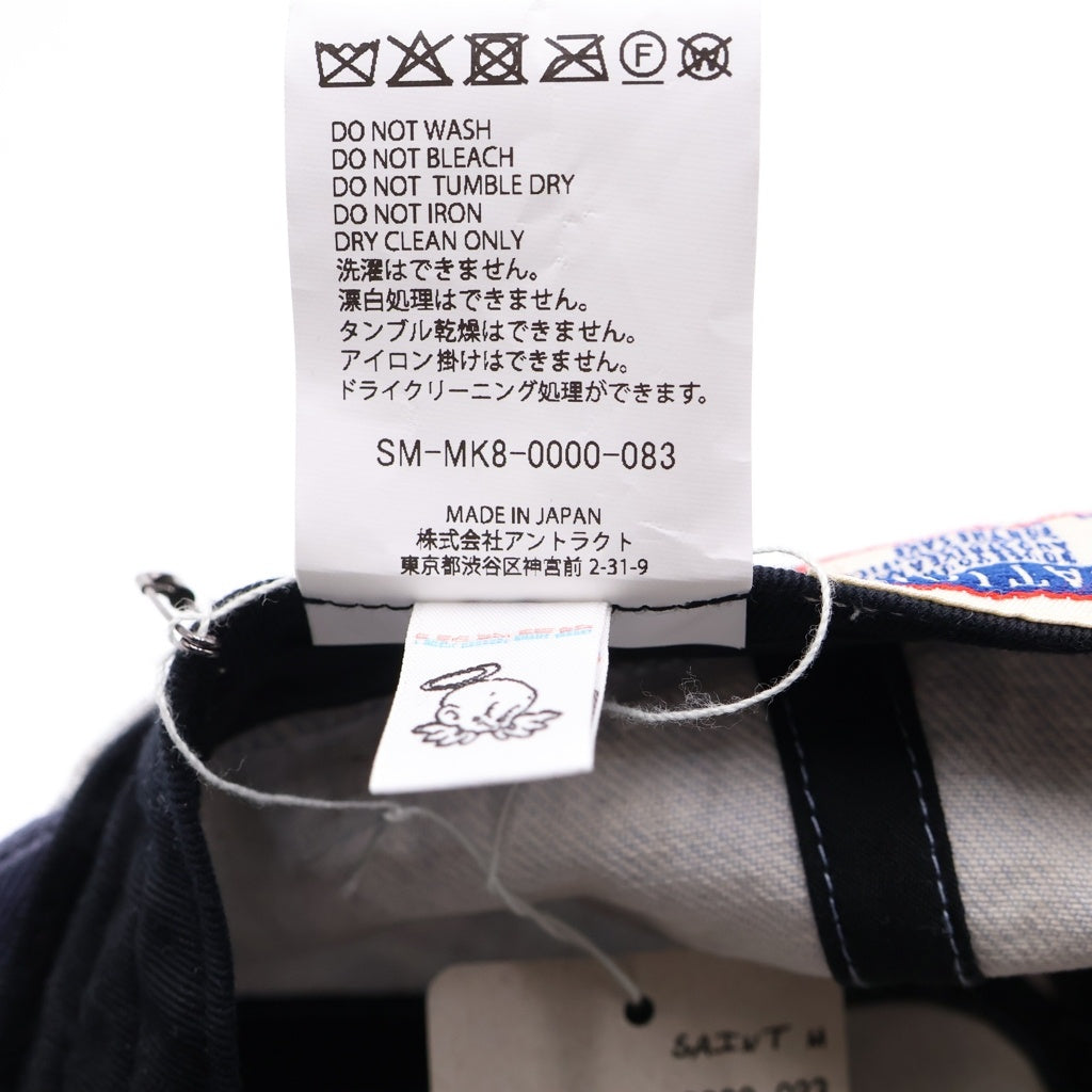 SAINT MICHAEL(セントマイケル) 26SS DENIM CAP ウォッシュ加工 レザーストラップ デニムキャップ 帽子 インディゴ SM-MK8-0000-083