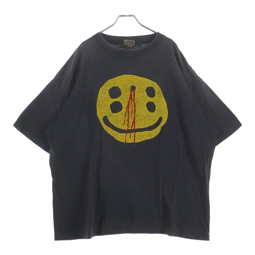 SAINT MICHAEL(セントマイケル) ×CACTUS PLANT FLEA MARKET TEE SMILE カクタスプラントフリーマーケット ティースマイル クルーネック半袖Tシャツ/カットソー ブラック SM-YS1-0000-C01