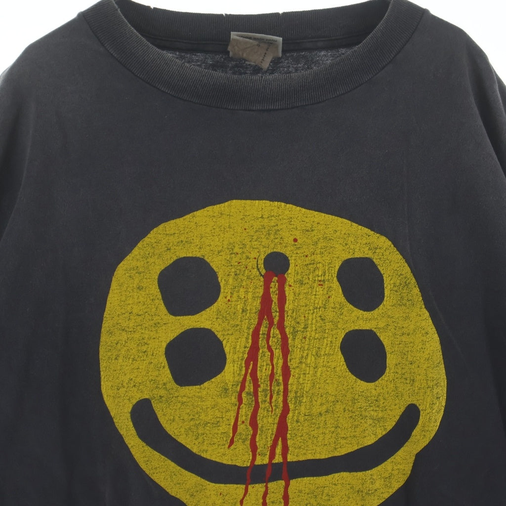 SAINT MICHAEL(セントマイケル) ×CACTUS PLANT FLEA MARKET TEE SMILE カクタスプラントフリーマーケット ティースマイル クルーネック半袖Tシャツ/カットソー ブラック SM-YS1-0000-C01