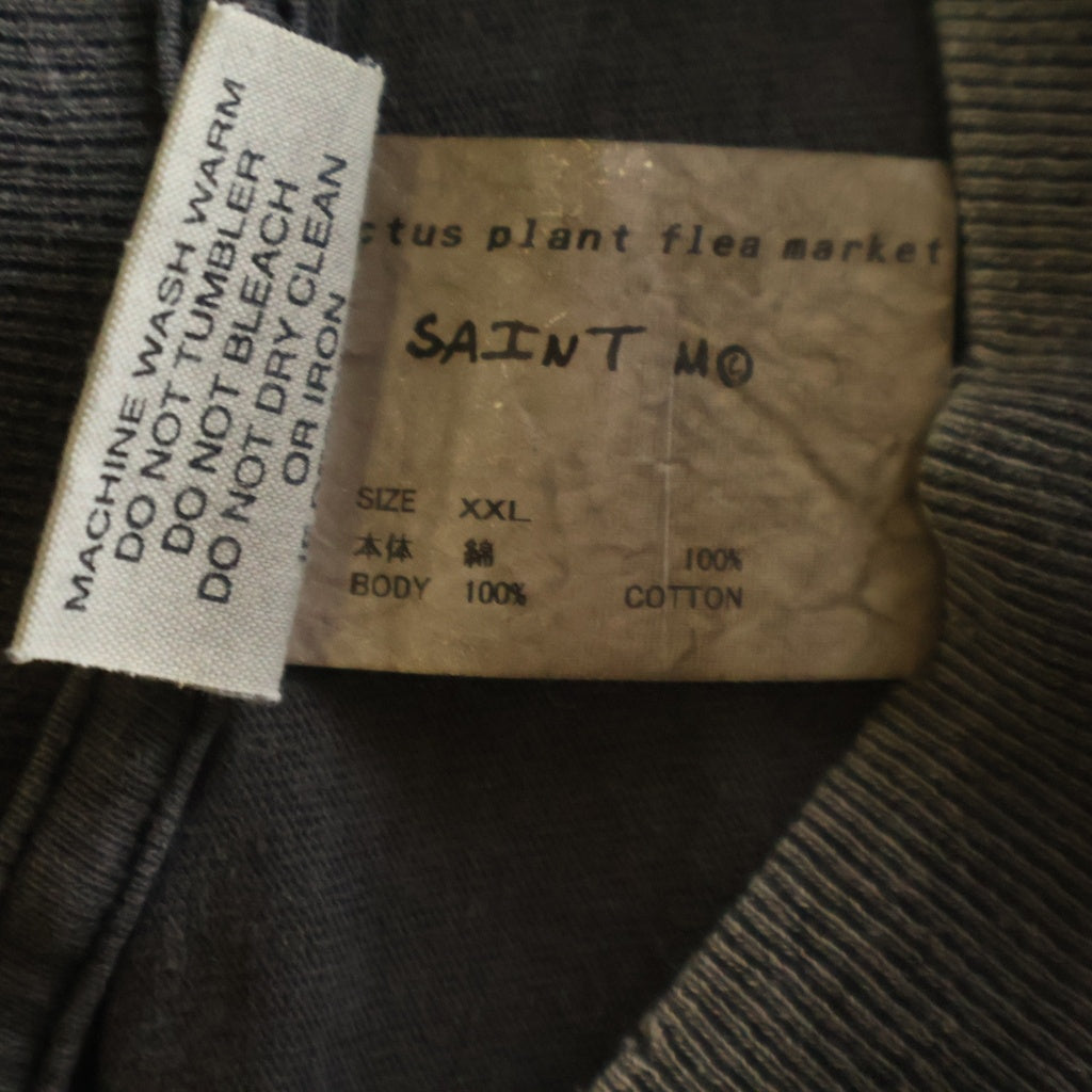 SAINT MICHAEL(セントマイケル) ×CACTUS PLANT FLEA MARKET TEE SMILE カクタスプラントフリーマーケット ティースマイル クルーネック半袖Tシャツ/カットソー ブラック SM-YS1-0000-C01