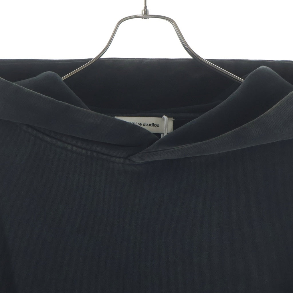 entire studios(エンタイア スタジオ) 25AW HEAVY HOOD WASHED BLACK ヘビーウェイト ウォッシュド加工 プルオーバースウェットフーディー ブラック UNU-25-1012-WBXL