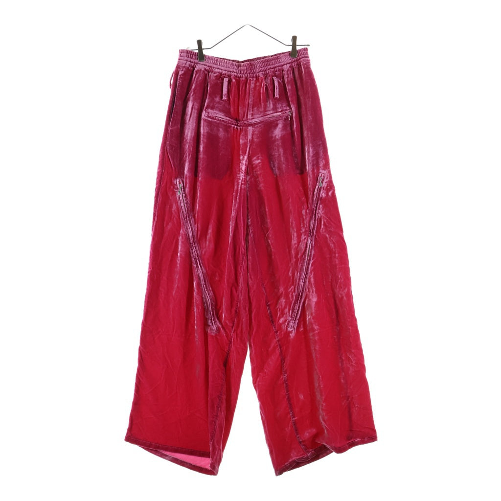 MASU(エムエーエスユー) 23AW ベルベット レーヨン混 ワイドパンツ ピンク MFFW-PT0723