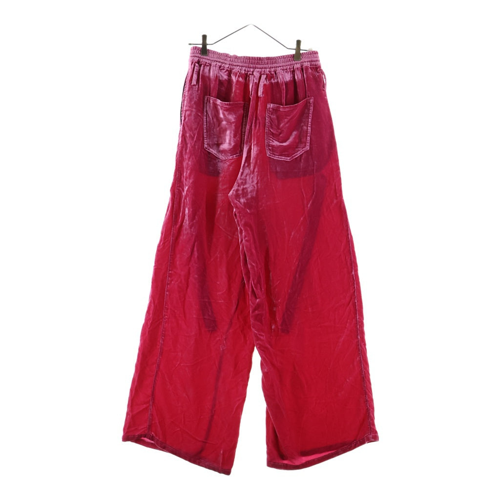 MASU(エムエーエスユー) 23AW ベルベット レーヨン混 ワイドパンツ ピンク MFFW-PT0723