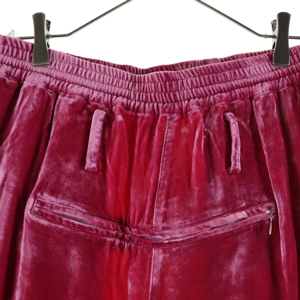 MASU(エムエーエスユー) 23AW ベルベット レーヨン混 ワイドパンツ ピンク MFFW-PT0723