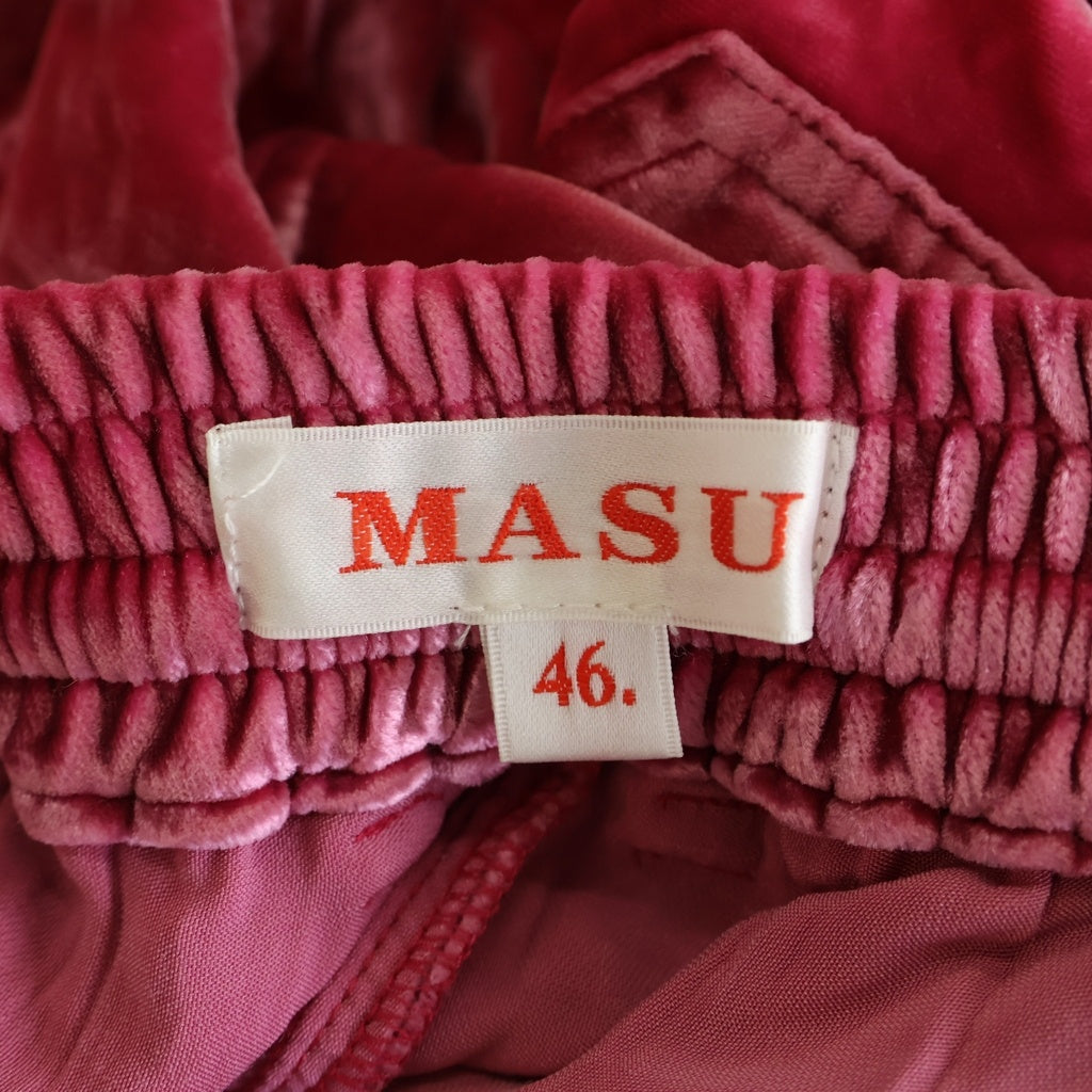 MASU(エムエーエスユー) 23AW ベルベット レーヨン混 ワイドパンツ ピンク MFFW-PT0723