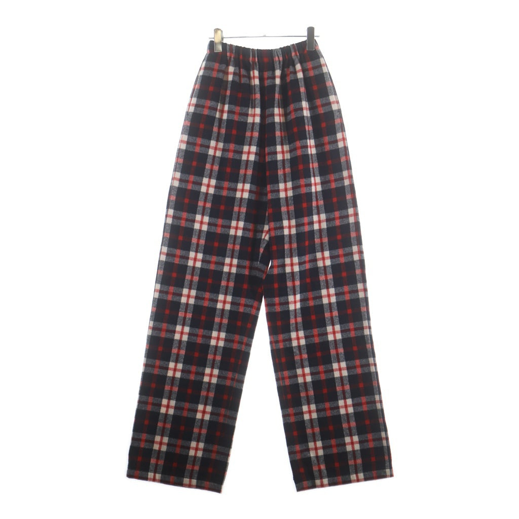 BALENCIAGA(バレンシアガ) 18AW チェック柄 コットンスウェットパンツ レッド 527828 TBU06