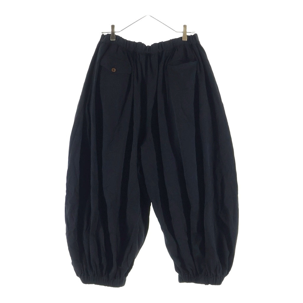 BLACK COMME des GARCONS(ブラックコムデギャルソン) AD2025 エステル太綾 ツイル加工 バルーンサルエルパンツ ブラック 1P-P013