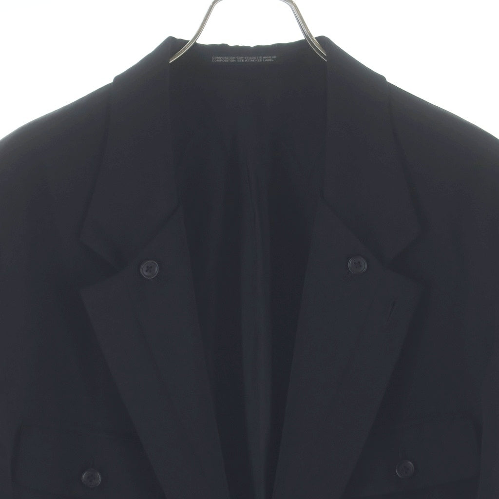 Yohji Yamamoto POUR HOMME(ヨウジヤマモト プールオム) 23AW 重ね衿3BSJ ウールテーラードジャケット ブラック HJ-J19-100