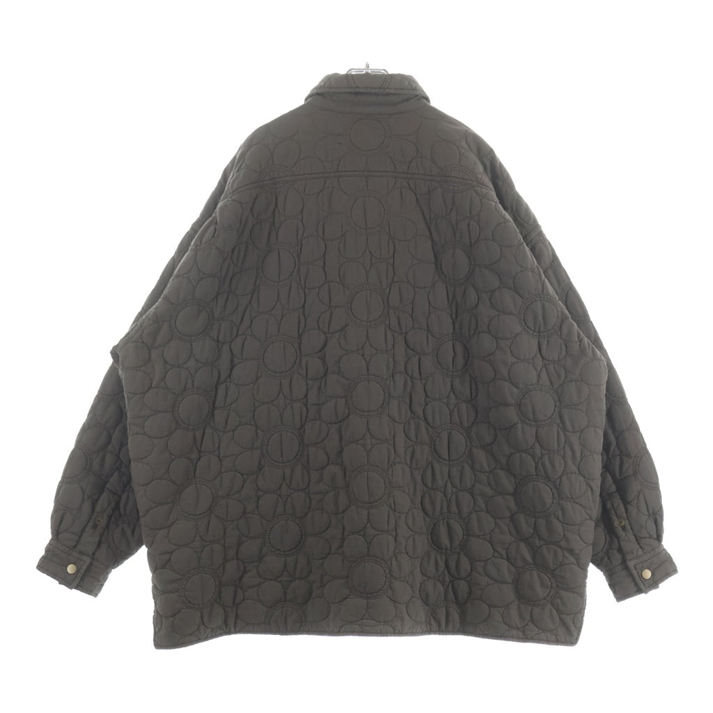 Acne Studios(アクネ ストゥディオズ) Green Olive Quilted Cotton Snaps Shirt Jacket FN-MN-OUTW000775 フラワー刺繍 コットンシャツジャケット オリーヴ