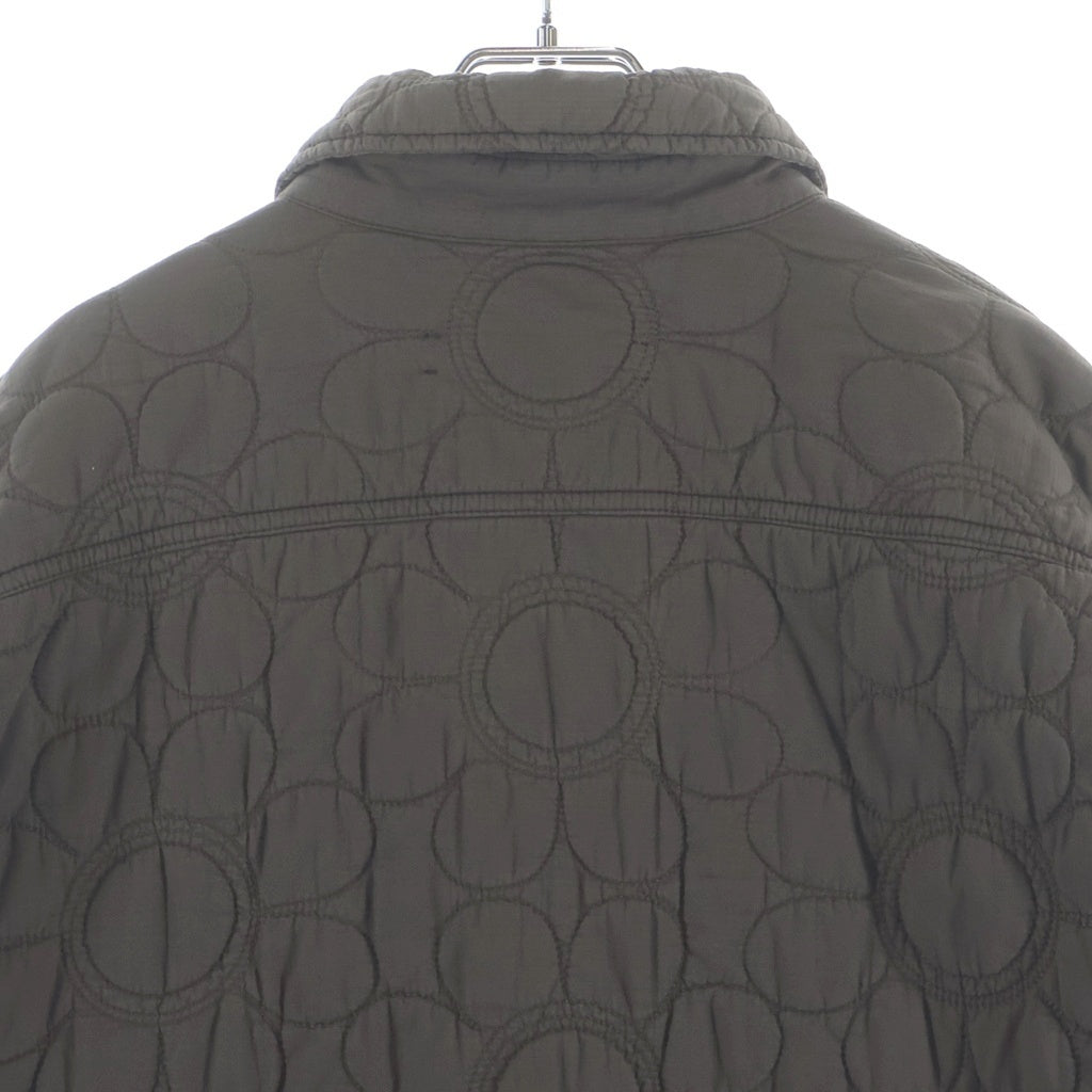 Acne Studios(アクネ ストゥディオズ) Green Olive Quilted Cotton Snaps Shirt Jacket FN-MN-OUTW000775 フラワー刺繍 コットンシャツジャケット オリーヴ