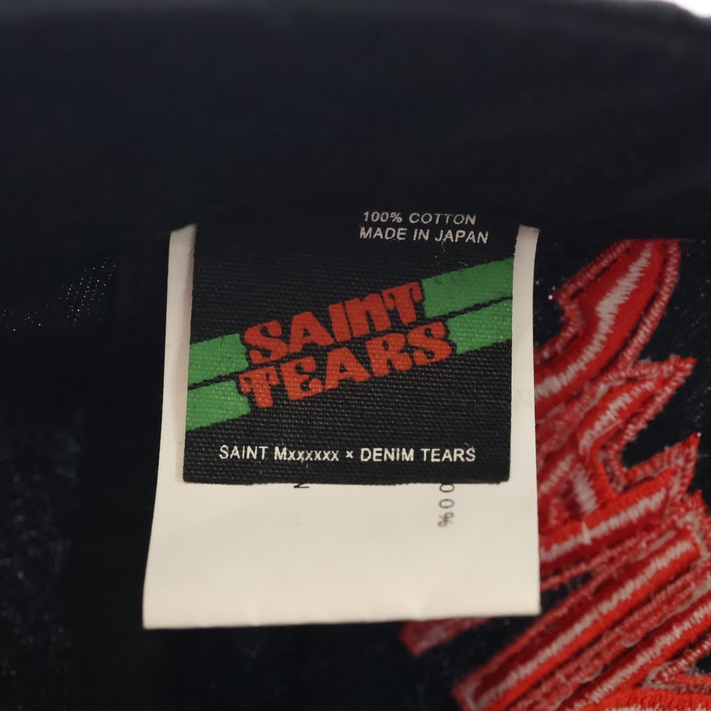 SAINT MICHAEL(セントマイケル) 22SS ×Denim Tears LOGO BBY MICHAEL ロゴデザイン ベイビー マイケル ベースボールキャップ 帽子 ブラック SM-S22-0000-085